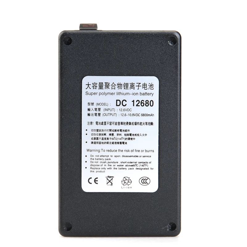2018 Высокое качество новейший DC12680 6800mAh 12V Супер перезаряжаемый литий-ионный