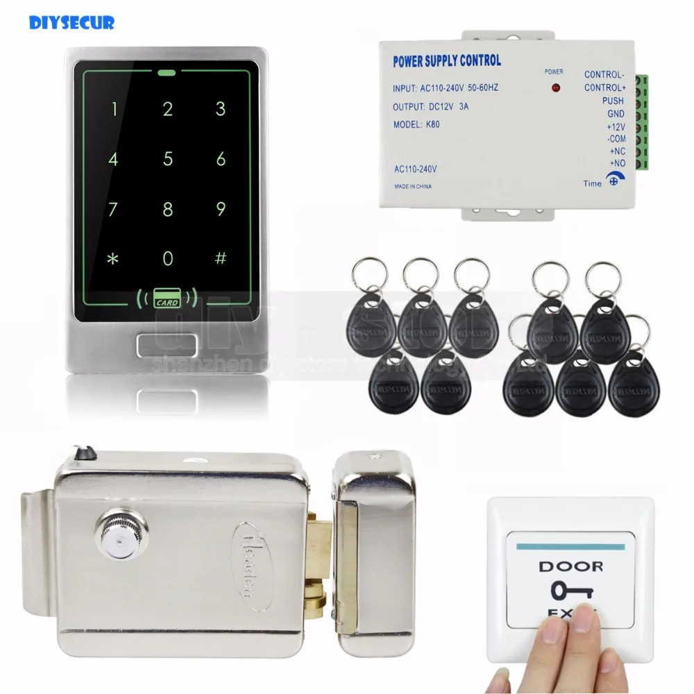 DIYSECUR 8000 пользователей 125 кГц RFID сенсорный считыватель паролей клавиатуры дверь