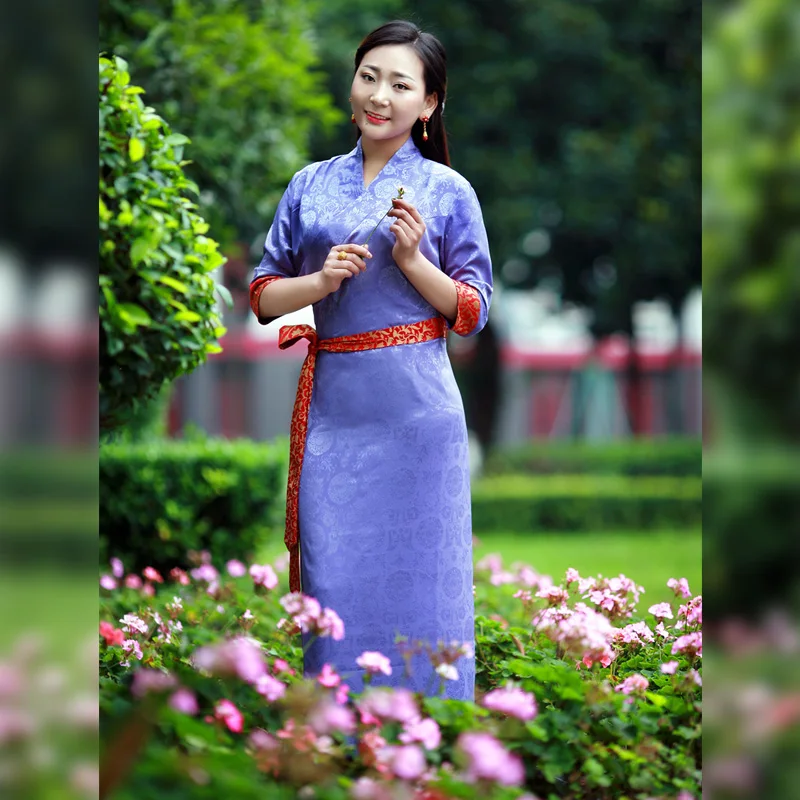 2018 Summer Tibetan female Daily wear Tibet Ethnic flavor clothing Bolisizha flower Tibet 3 Quarter Sleeve clothing