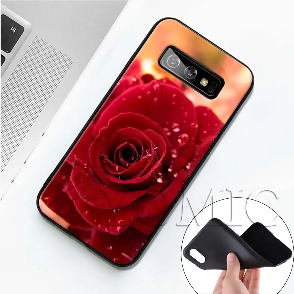 Красная роза черный чехол для Samsung Galaxy S20 FE S21 Примечание 20 Ультра S10 10 Lite S9 плюс S8 S10e