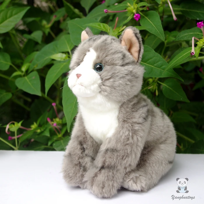 Плюшевая кукла кошка игрушка для девочек серые Коты игрушки детей подарок на