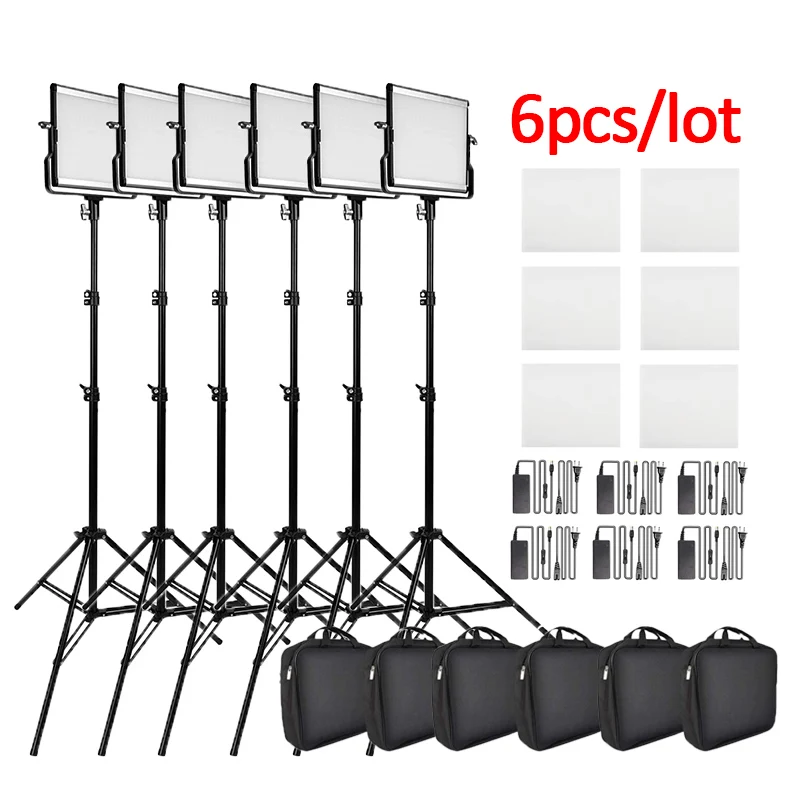 6pcs Spash L4500 4 шт./лот фотографический светильник ing светодиодный видео светильник двухцветный 3200 K-5600 K CRI95 Фото лампа студийный Трипод светильник для камеры - Цвет: 6pcs