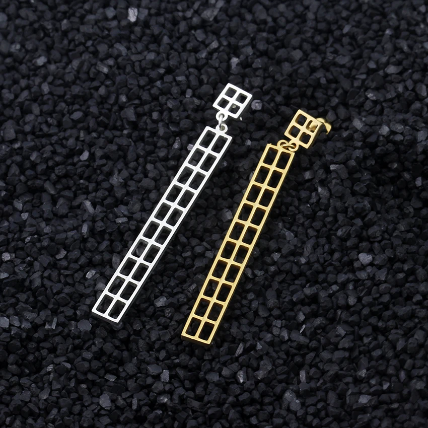 Тонкие полые длинный прямоугольник Серьги для Для женщин чешские ювелирные