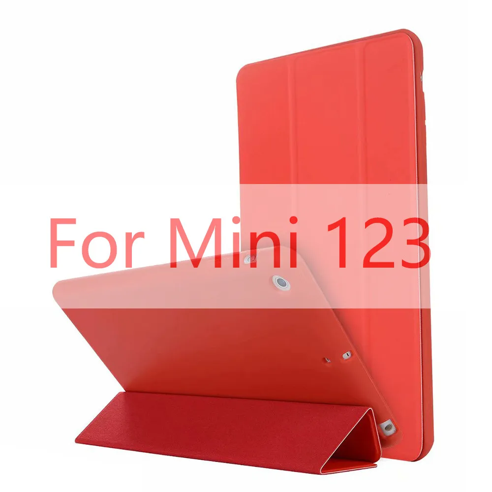 Mini123 Red Для Apple iPad Mini 4 3 2 1 чехол, тонкий из искусственной кожи+ ТПУ Мягкий задний теплоотвод смарт-чехол для iPad Mini4 Mini 2 Чехол Funda - Цвет: Mini123 Red