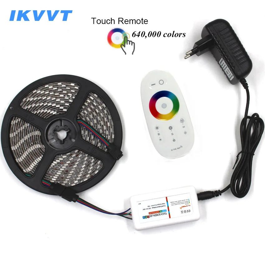 IKVVT DC12V 5050 rgb Светодиодная лента Водонепроницаемая RGB неоновая лампа Гибкая 5 м +
