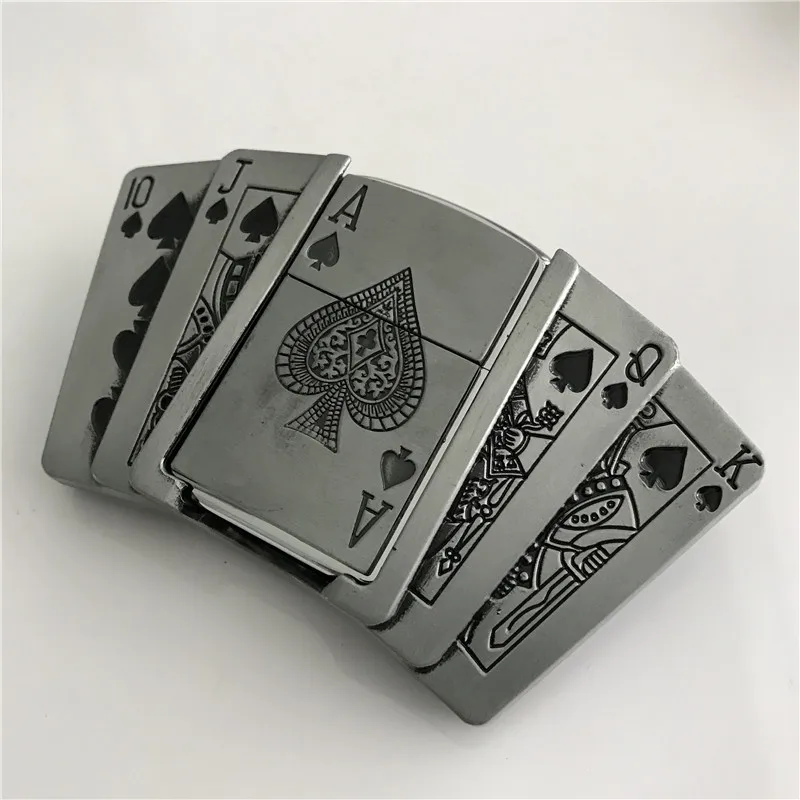 Розничная продажа Новые Spades 10jqka игральных карт керосин легче Для мужчин пряжки
