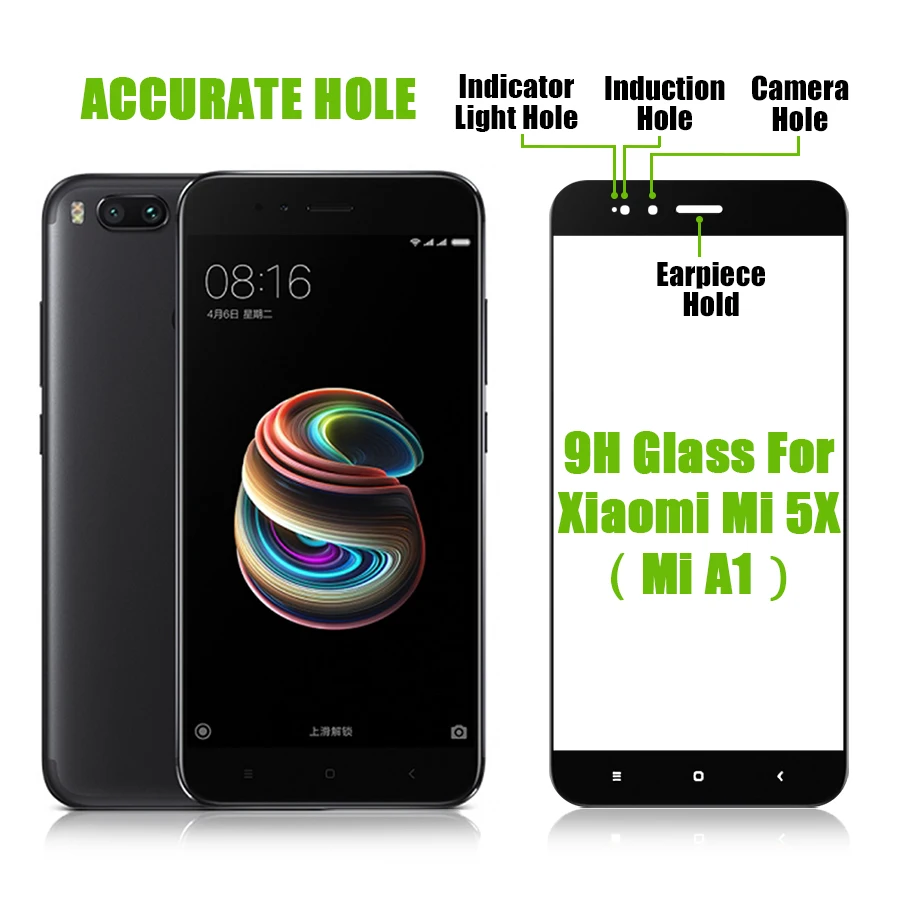 Защитная пленка на весь экран для Xiaomi A1 закаленное стекло Xiaom Xaomi Xiomi Mi Mi5 X Mi5x A 1