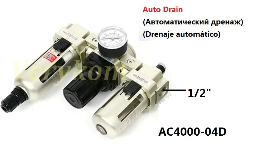 AC4000-04D Резьба 1/" 3/8" " Пневматический фильтр сжатого воздуха регулятор лубрикатора AW+ AL+ AR три Союза AC 2000-02 3000-03 4000-06 SMC - Цвет: AC4000-04D