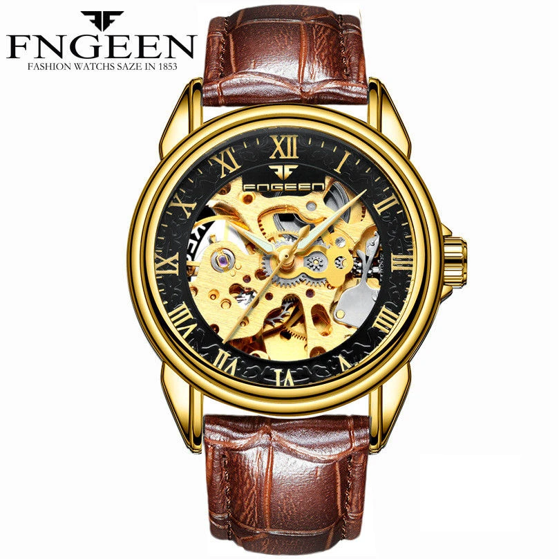 Для мужчин Часы автоматические механические часы мужской Tourbillon часы золотые модные часы Скелет лучшие брендовые наручные часы Relogio Masculino