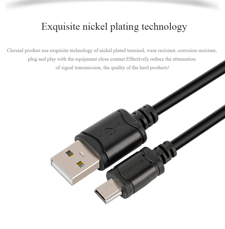 CHOSEAL USB 2,0 кабель для мини-usb кабель для синхронизации данных 5 Pin папа-папа провод для быстрой зарядки линия для жесткого диска камеры MP3 Mp4 плеер