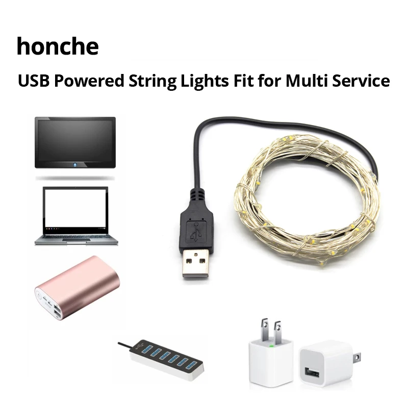 5 м 50 светодиодов гирлянда с usb-приводом светодиодная Рождественская для