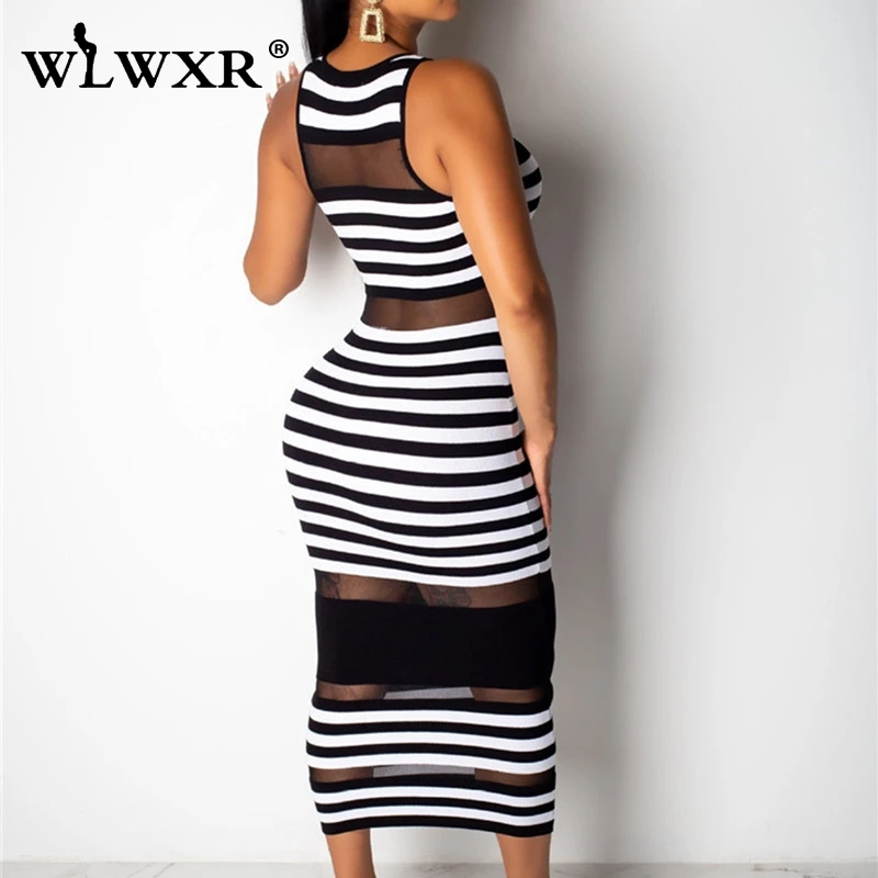 WLWXR повседневное Сетчатое летнее макси платье женский сарафан в стиле пэчворк