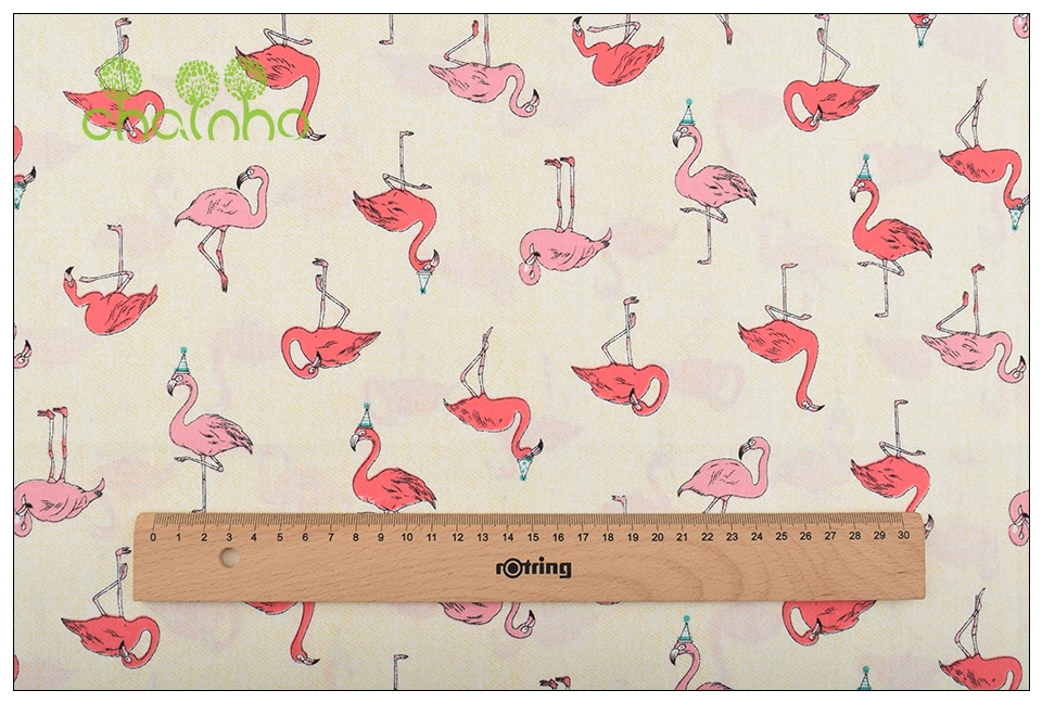 Серия Chainho, Sheep& Peach& Flamingo, саржевая хлопковая ткань с принтом, для рукоделия, шитье, простыня для ребенка и ребенка, материал подушки, 50x160 см
