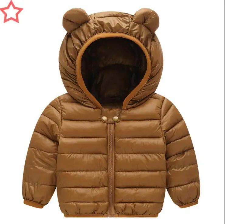 Khaki coat Детская куртка на весну и зиму для маленьких девочек, комплект одежды, Детские хлопковые пальто с капюшоном для девочек, теплые куртки красного цвета для детей 1, 2, 3, 4, 5 лет - Цвет: Khaki coat