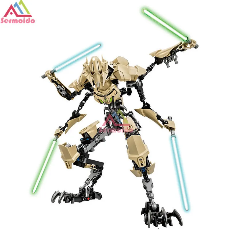 Небесно-голубой Sermoido Star Wars Rogue One игрушки Jango Phasma Jyn Erso K-2SO Дарт Вейдер общий гривус фигурка игрушка строительные блоки игрушки - Цвет: Небесно-голубой