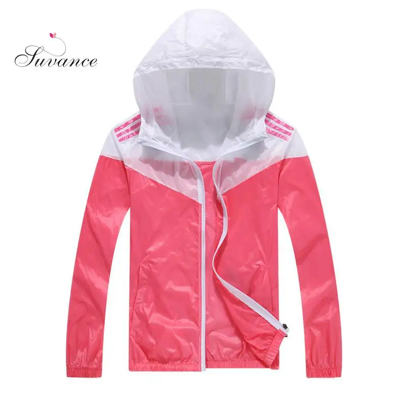 

Suvance Casual Sunscreen Print Couples Thin Windbreaker Fast Dry Sun Proof Transparent Jacket Size S-3xl Basic Quality Outwear