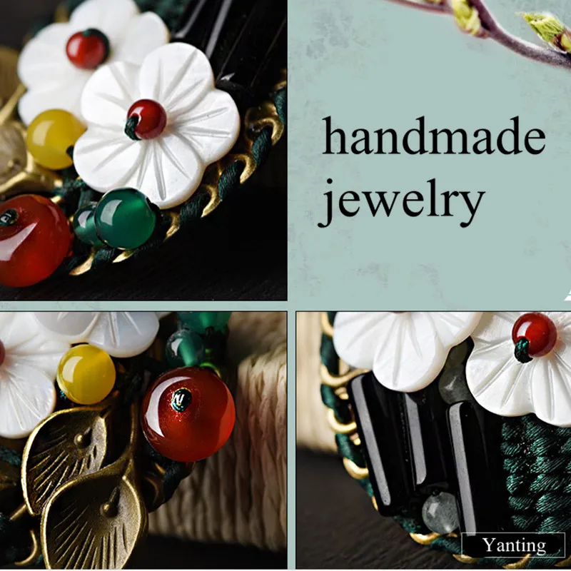 Женская Брошь в виде ракушки Yanting Винтажная брошь из натурального черного и