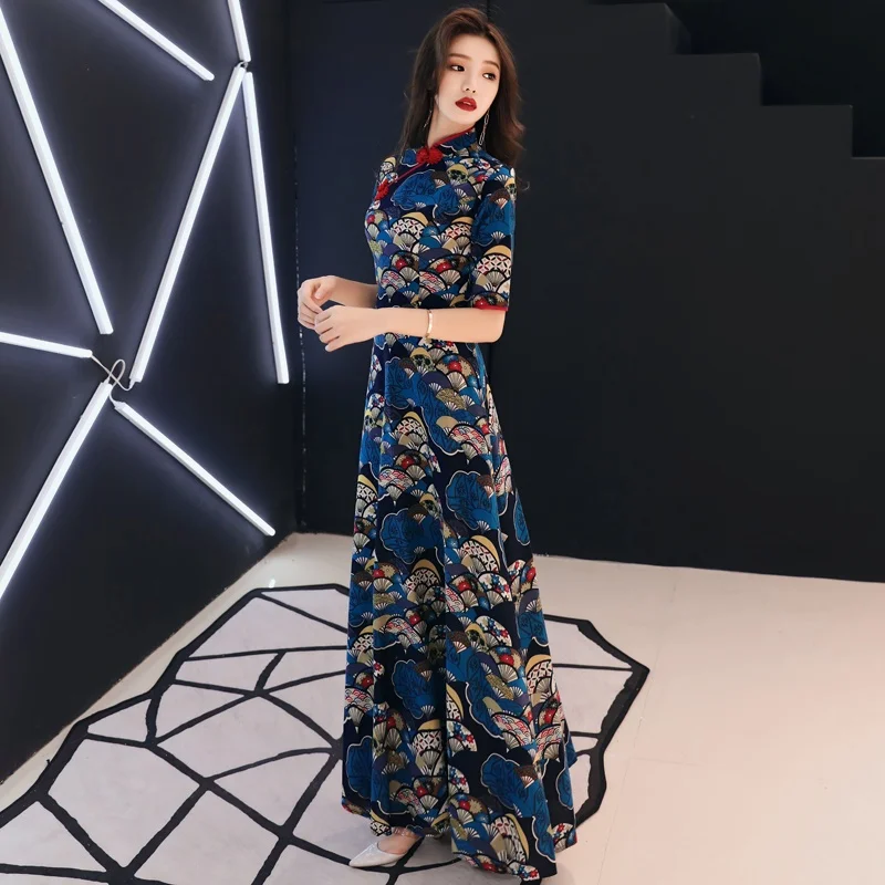 Китайское традиционное платье Cheongsam Qipao женское японское кимоно Макси Ao Dai