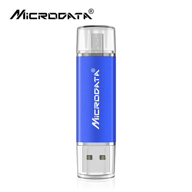 Синий Smart 2 в 1 OTG USB флеш-накопители 4 г 8 г 16 г 32 г 64 г otg внешняя ручка флеш-накопитель thumb drive для android телефон планшет - Цвет: Синий