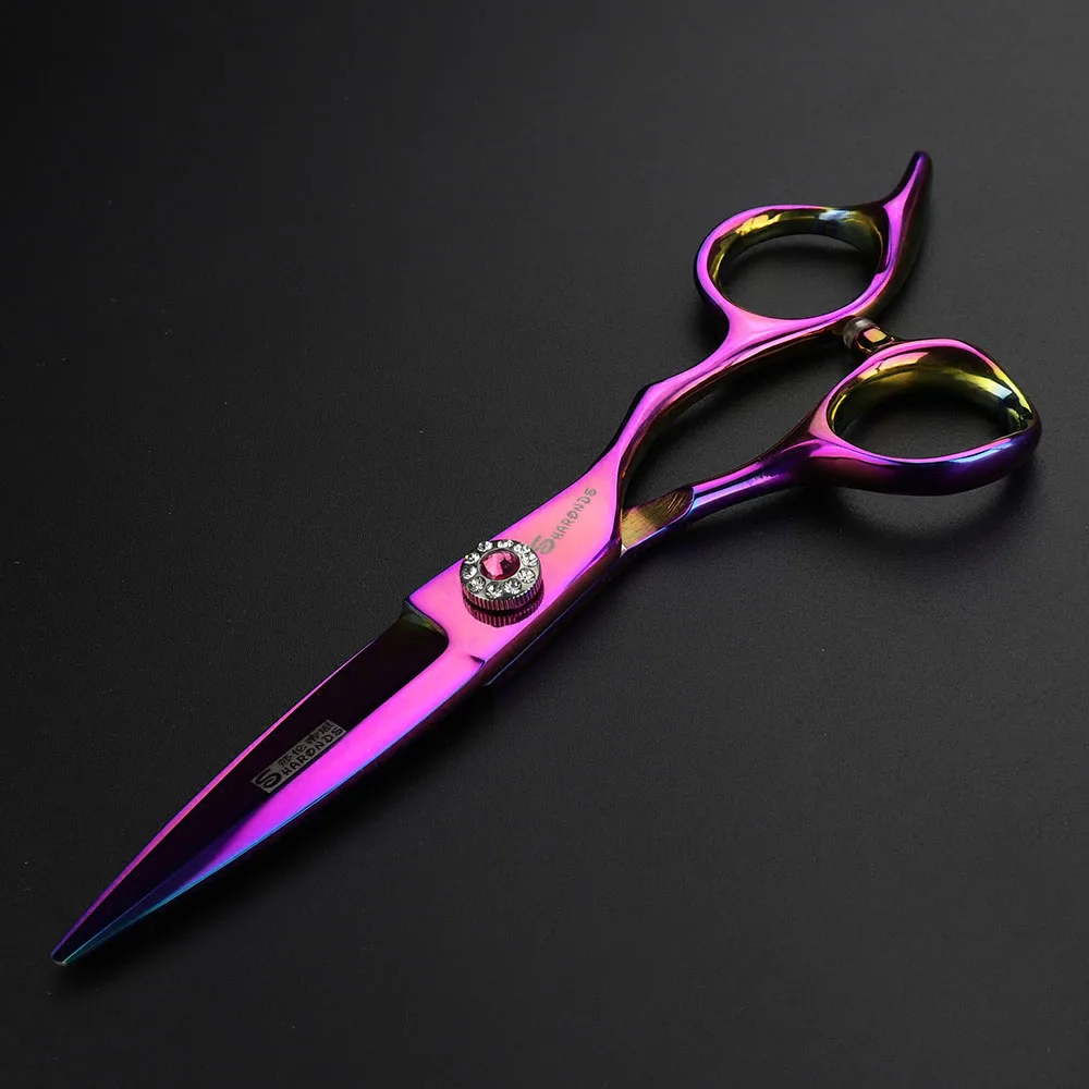purple scissors2 Профессиональные Парикмахерские ножницы 6,0 дюймов ножницы-ланцет Япония 440c ножницы из нержавеющей стали парикмахерские магазинные ножницы - Цвет: purple scissors2