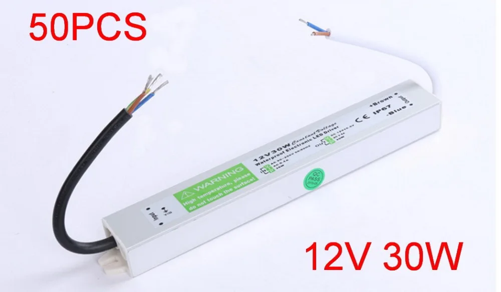 Водонепроницаемый электронный светодиодный драйвер 12 В 30 Вт постоянного тока 2 5