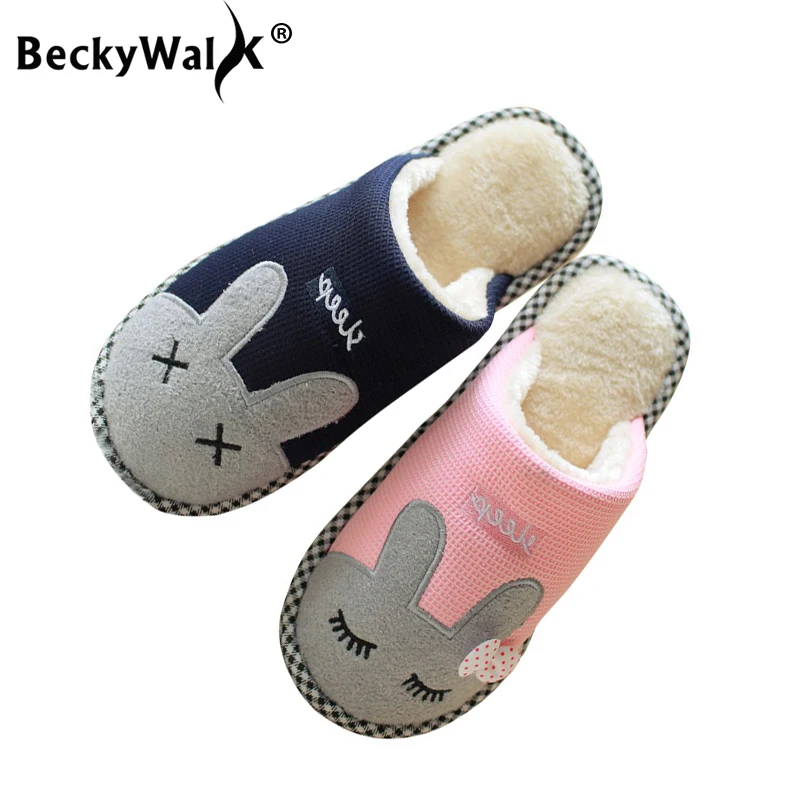 BeckyWalk/хлопковая обувь для девочек зимние домашние тапочки детей мальчиков теплая