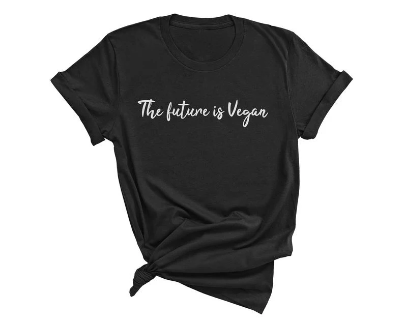 Женская хлопковая футболка с надписью The Future Is Vegan и goth Новое поступление размеры
