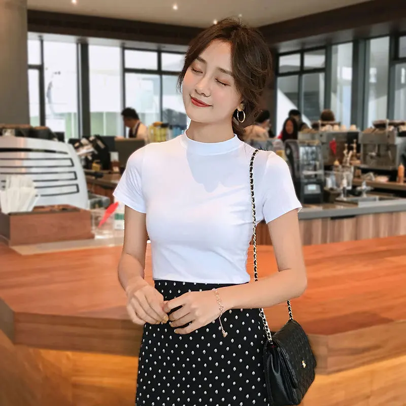 Cotton Women's Short-sleeved T-shirt Summer New T-shirt