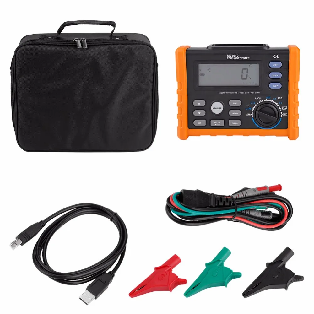 PEAKMETER тестер утечки MS5910 цифровой измеритель сопротивления RCD петли мультиметр