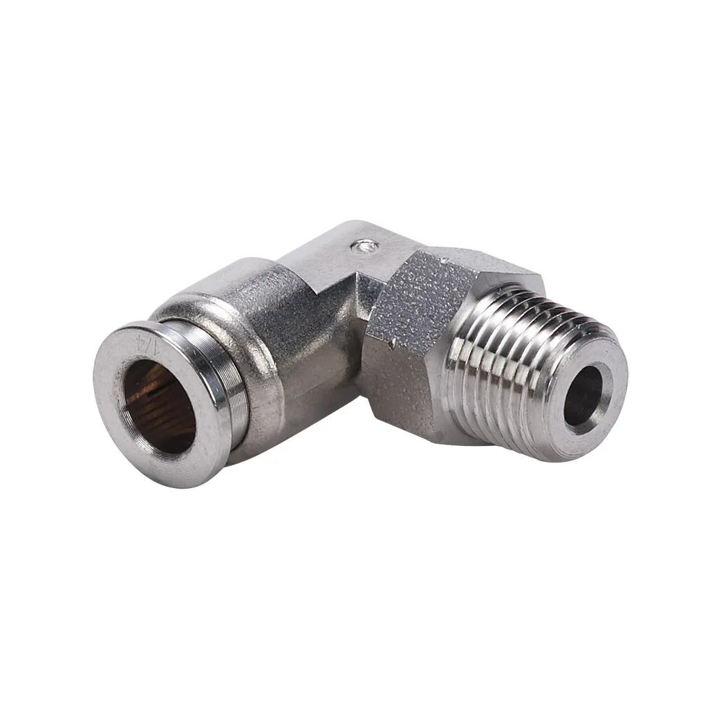 Stainless Steel 304 Push Fitting Male Elbow Connector BSP Thread 4mm 6mm 8mm 10mm 12mm  x M5 1/8
