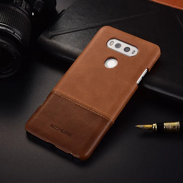 khaki Чехол для LG V20 KEZiHOME, роскошный, хит цвета, натуральная кожа, твердая задняя крышка, Капа для LG V20 5,7 '', чехол для телефона s - Цвет: khaki