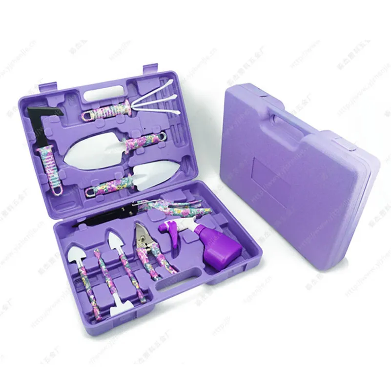 10 шт. Набор садовых инструментов с пластиковой коробкой напечатанной лопатой