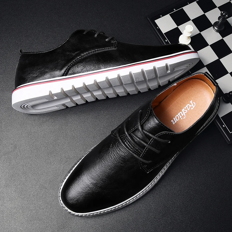 Youth Trending Business Formal Man Shoes Spring Autumn Lace Up Round Toe Solid Color Mens Luxury Party Footwear Men | Обувь