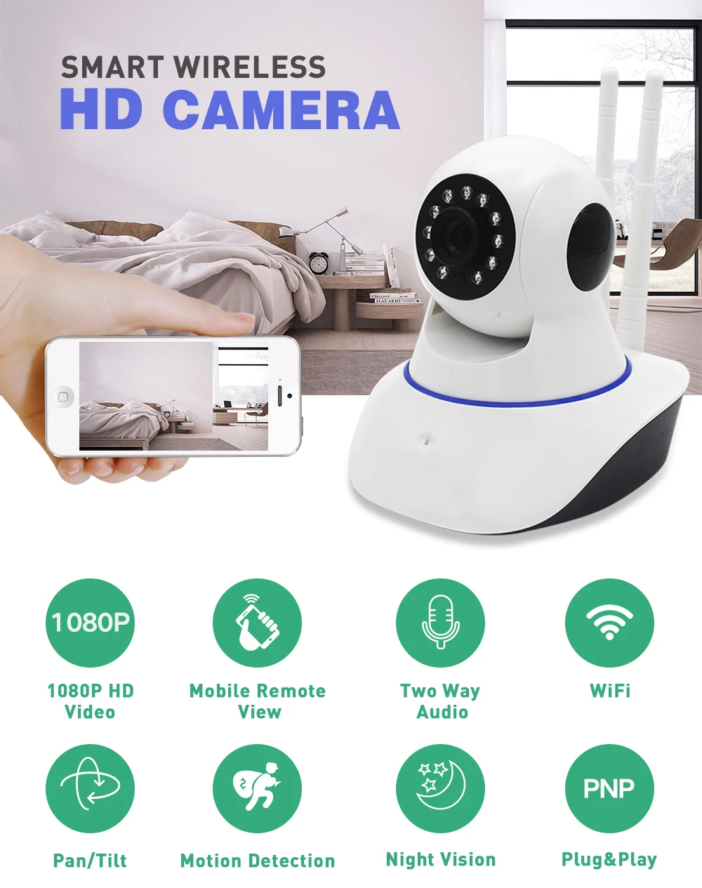 1.3MP Беспроводная ip камера 960P HD WiFi Networ безопасность ночное видение аудио видео