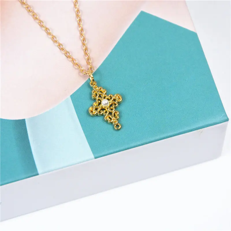 ZCHLGR 2019 New Gold Vintage Retro hollow Pearl Necklace For Women Girls Choker Necklaces &amp Pendants Female Jewelry | Украшения и