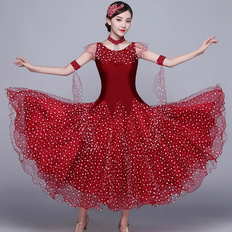 Новинка 2018 дизайнерские женские костюмы для современных танцев waltz 3 цвета платья