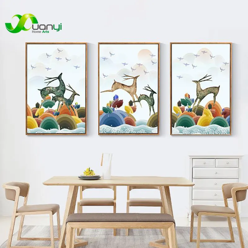 Постер скандинавский олень картина холст стена искусство фотообои черно-белая