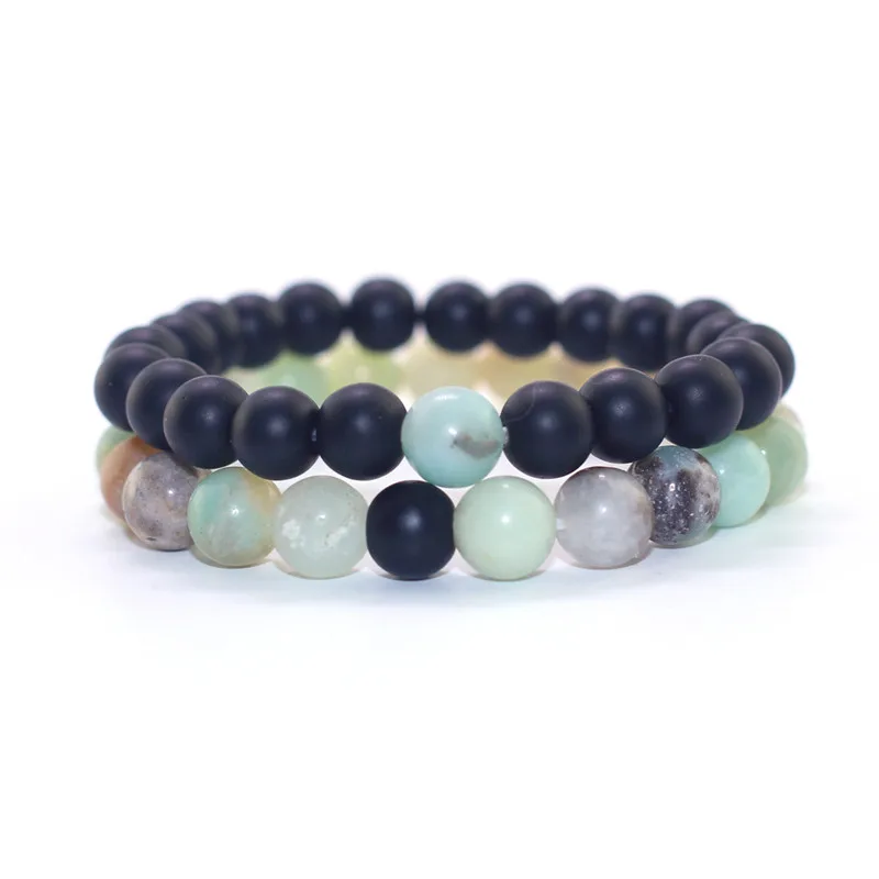 Мужской/женский браслет с бусинами разноцветный 8 мм Подарочная бижутерия