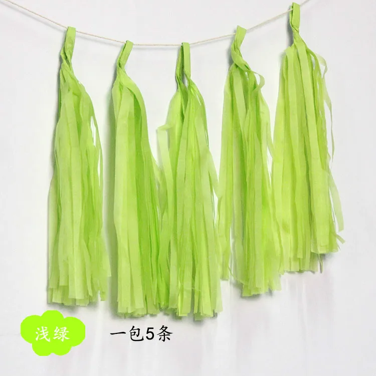 light green tassel Прозрачные бумажные шары с кисточками для дня рождения, свадьбы, вечеринки, декоративные воздушные шары, вечерние украшения на Рождество, год - Цвет: light green tassel