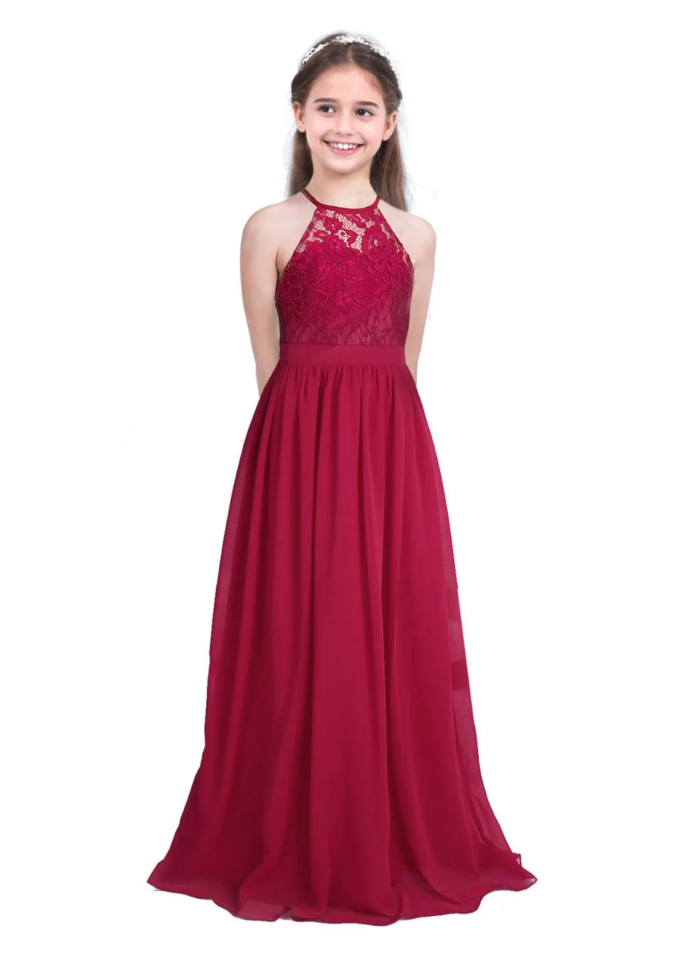 Iiniim/Детское платье для дня рождения; Vestidos; детские летние кружевные свадебные платья принцессы; бальное платье-пачка для девочек; платье для выпускного бала; костюм для подростков