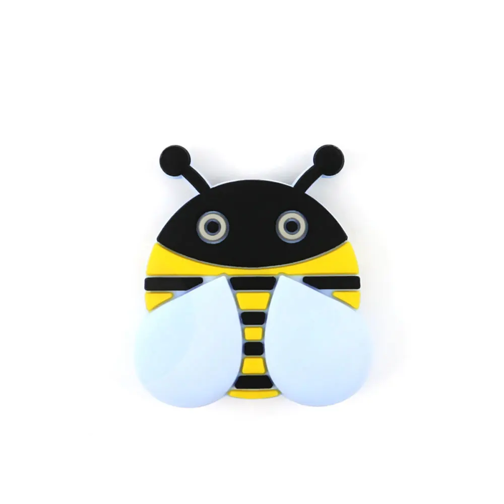 5 шт. силиконовые бусины Honeybee 2,8 см Прорезыватели для зубов игрушки Perle Силиконовые Зубные грызуны силиконы Kralen Mordedor Bee Прорезыватели бусины - Цвет: Pastel Blue
