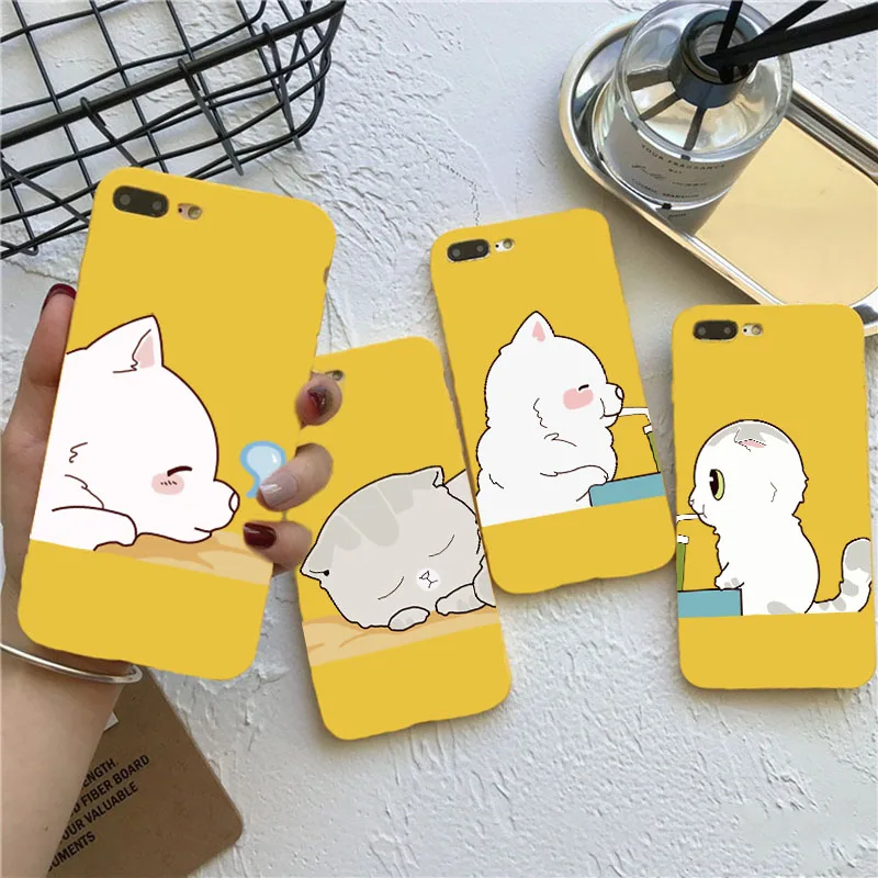 Прекрасный кот для iphone 6 6S 7 8 Plus10 ТПУ прекрасный и красивый мультфильм животных
