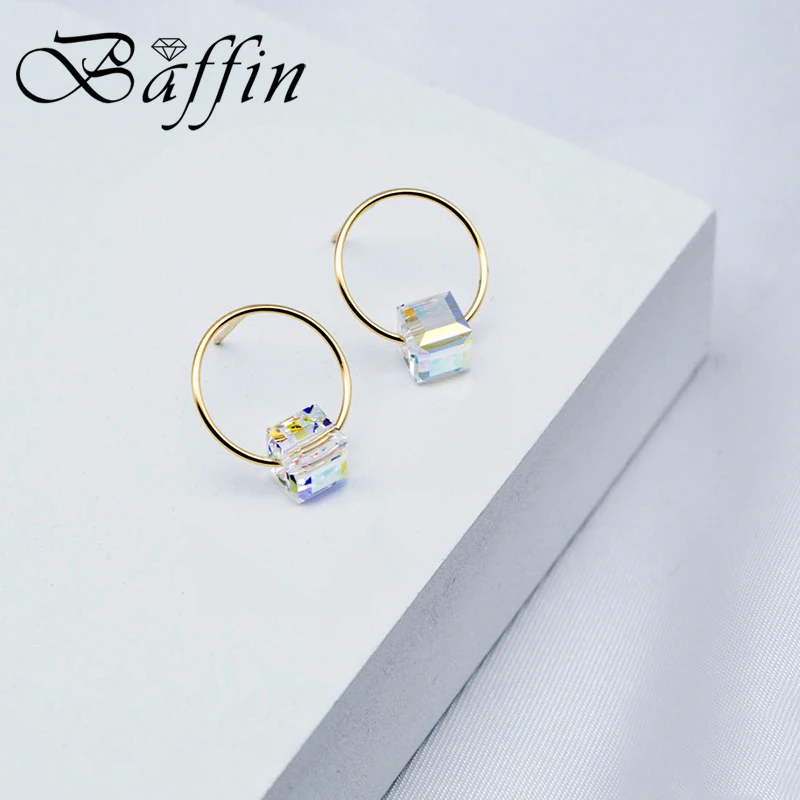 Женские серьги-пусеты BAFFIN из серебра 925 пробы с кристаллами Сваровски для офиса