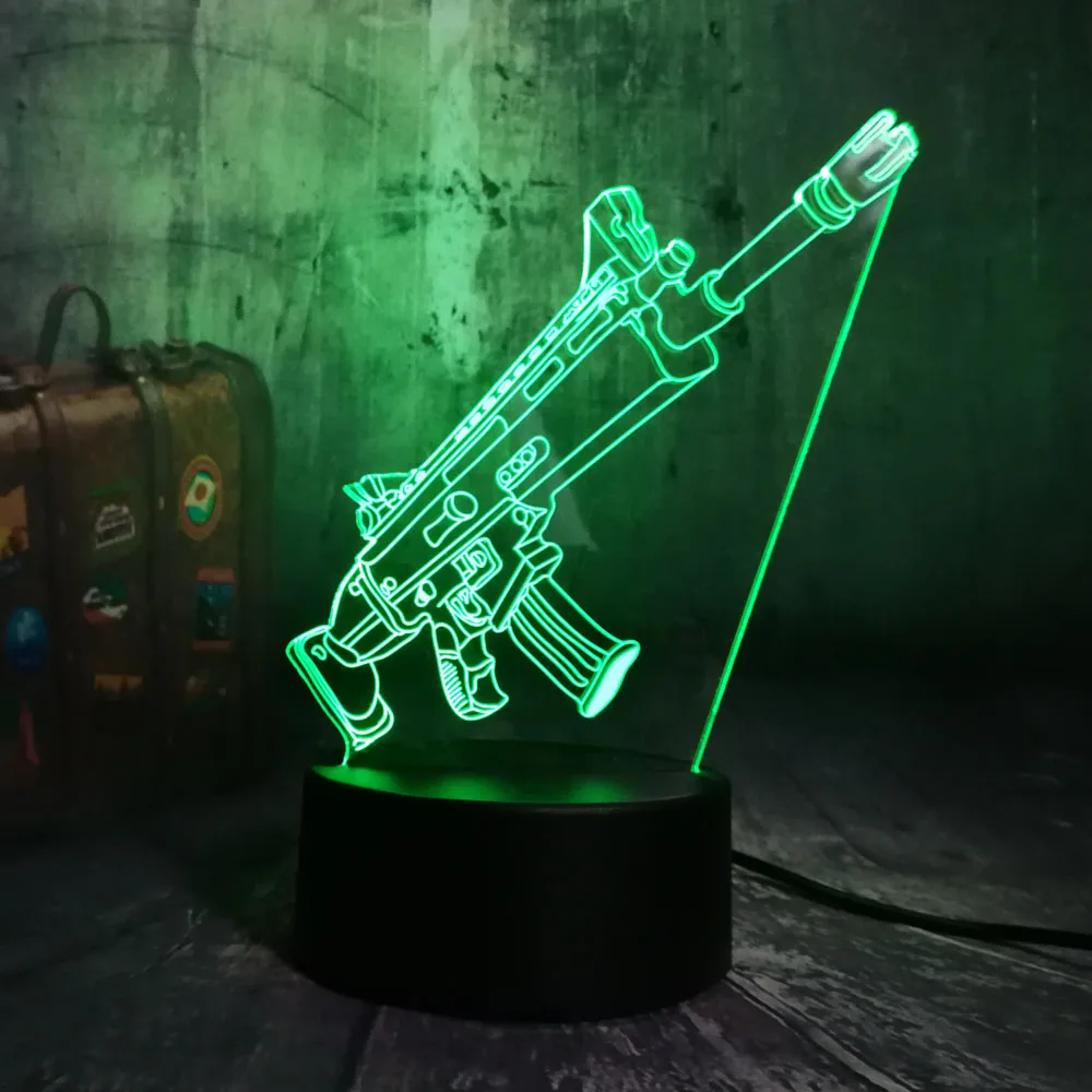 Новые классные Битва Игра PUBG TPS SCAR L винтовка светодиодный Ночной светильник