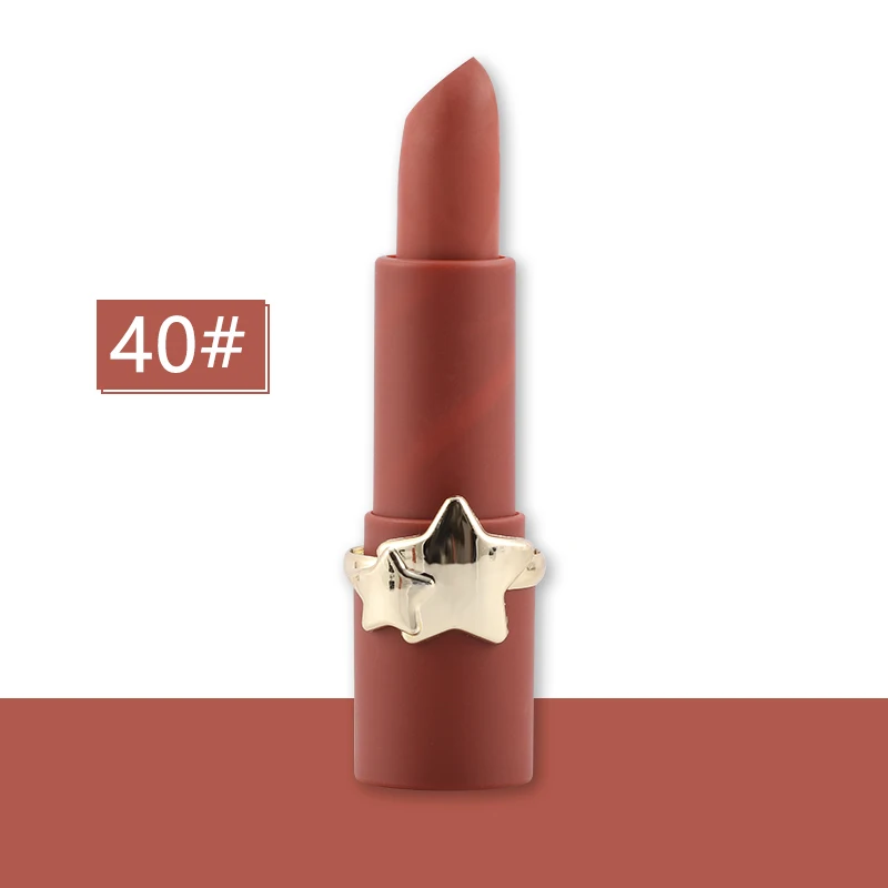 40 Miss Rose, губная помада телесного цвета, 3,5 г, водостойкая, стойкая, 12 популярных цветов, розовая, персиковая, тыквенная, матовая губная помада MS177 - Цвет: 40