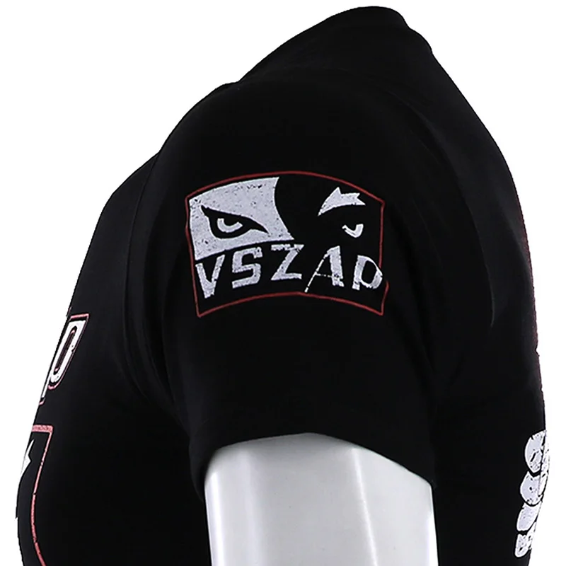 Модный бренд VSZAP фитнес бой Санда футболка ММА мужские футболки UFC вещания бой тайский бокс кулак боевые искусства
