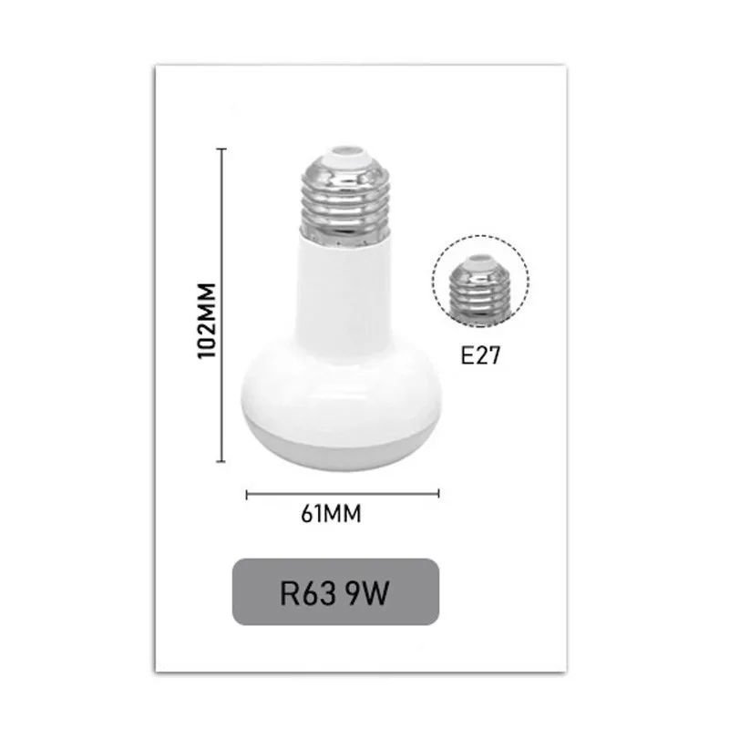 R63 9W E27 R39 R50 R63 R80 Светодиодная лампа-зонтик AC 85-265V E27 E14 Светодиодная лампа Bombillas лампа cfl светодиодные лампы-ампулы светильник Лампада экономия энергии - Испускаемый цвет: R63 9W E27