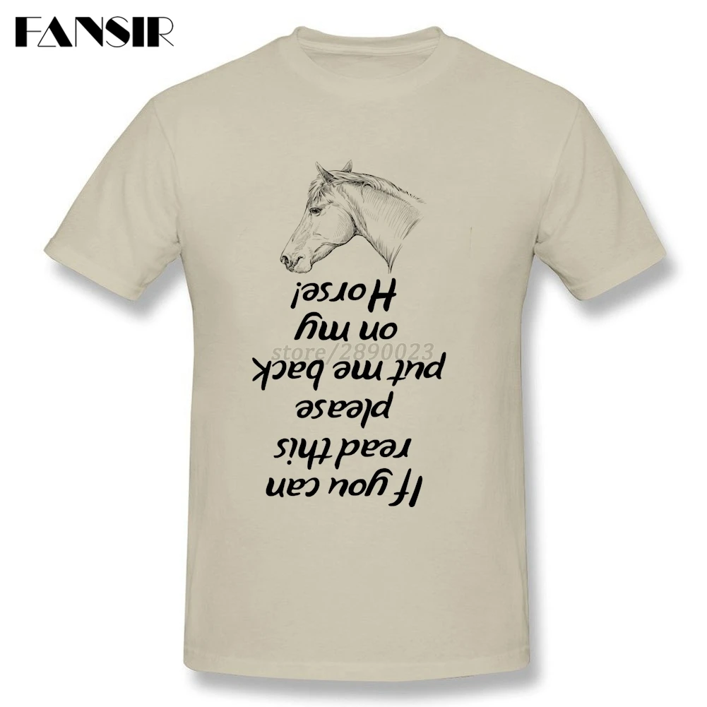 Мужская футболка с коротким рукавом круглым вырезом и надписью Put Me On My Horse |
