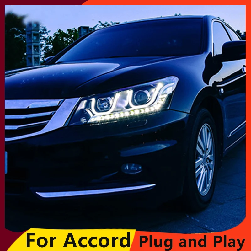 KOWELL стайлинга автомобилей налобный фонарь для Honda Accord 2008-2013 светодиодный фары DRL H7/D2H спрятал bi Xenon объектива