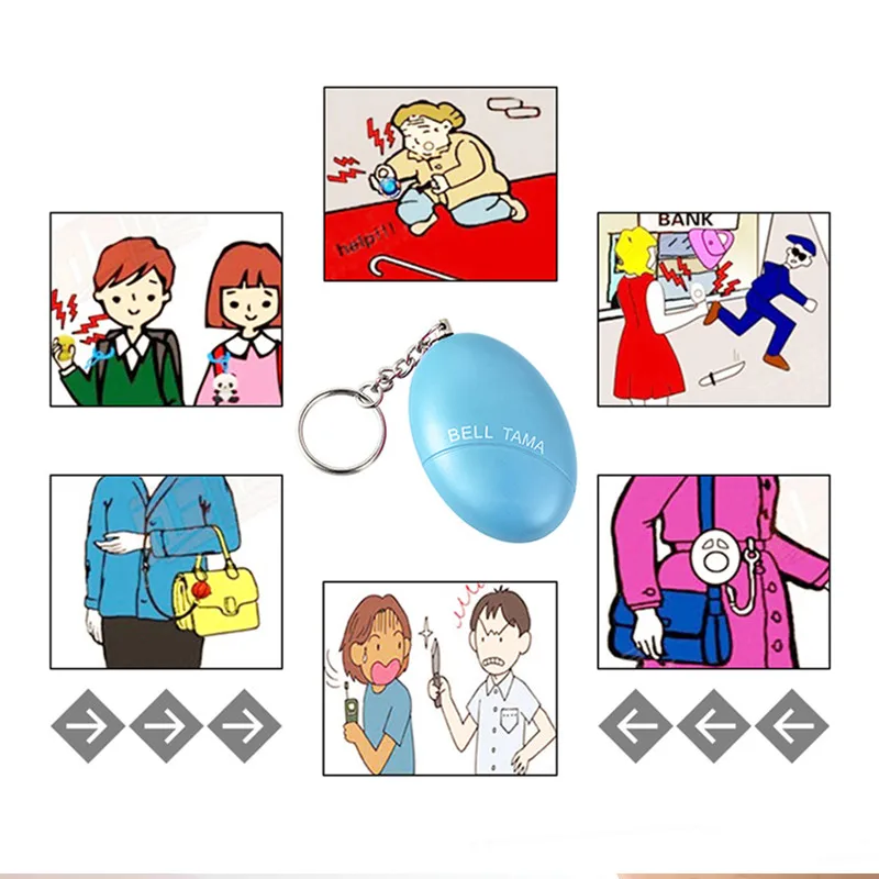 

KERUI 5pcs 120dB Scream Loud Girl Women Security Protect Alert Self Defense Alarm Personal Safety Keychain Emergency Alarm